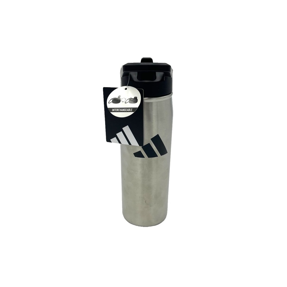 Adidas Stainless Steel Water Bottle 20 oz / 600 ml BPA Free Metal Black JK3476